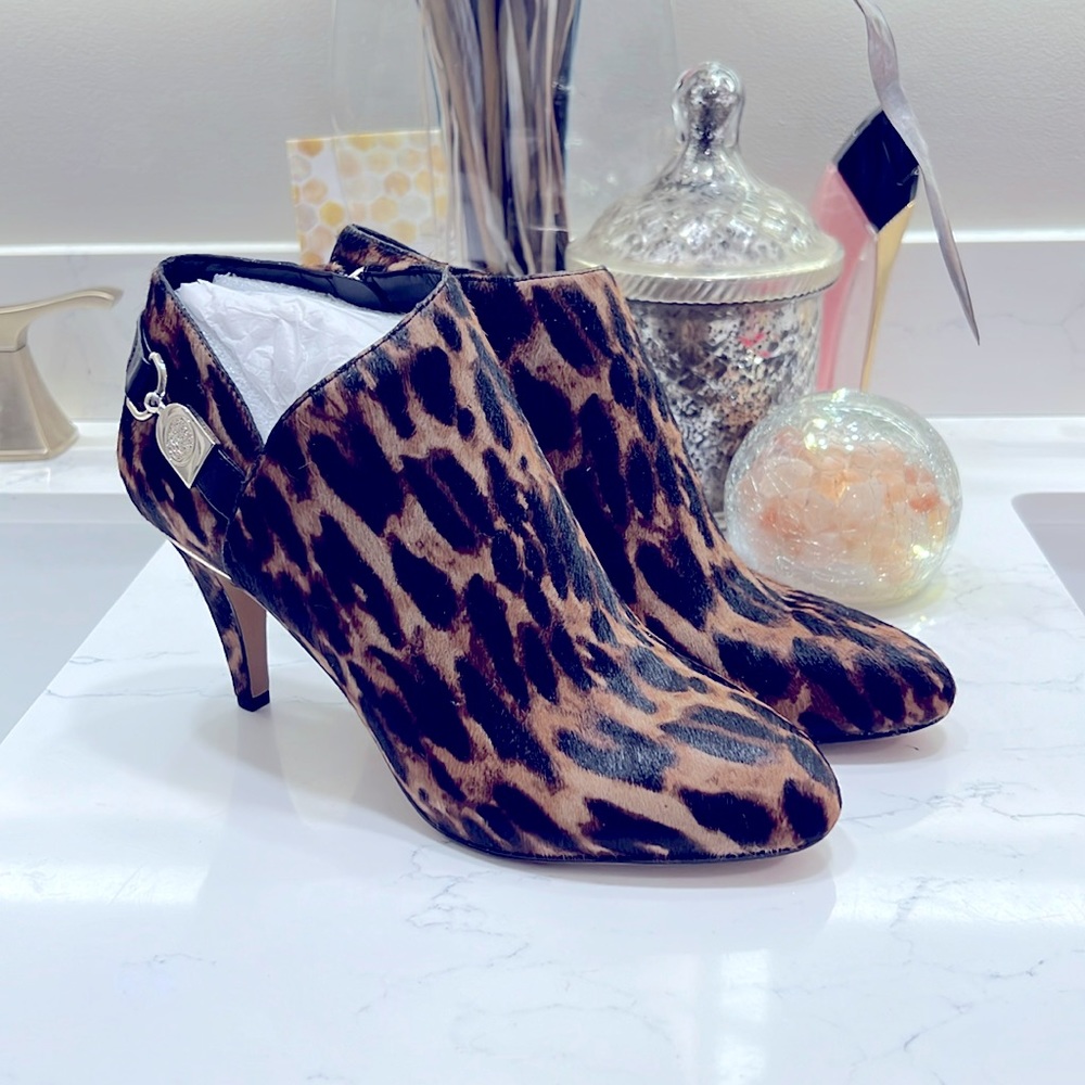 Vince Camuto Animal Print Calf Hair Belted Shooties